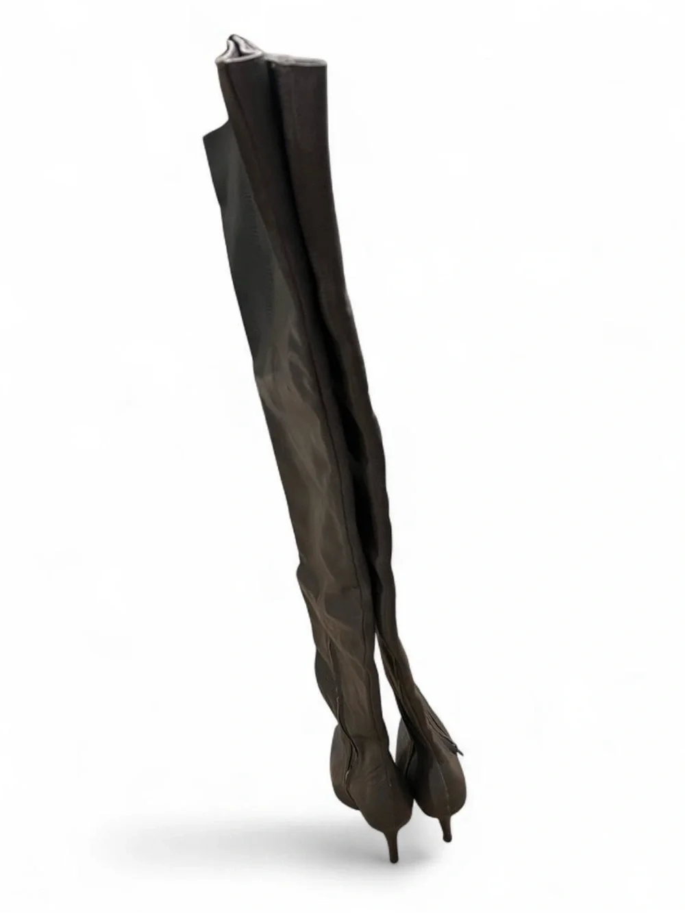 Jean Gaborit Paris Gray Embossed Leather Over the Knee Boots EU 39